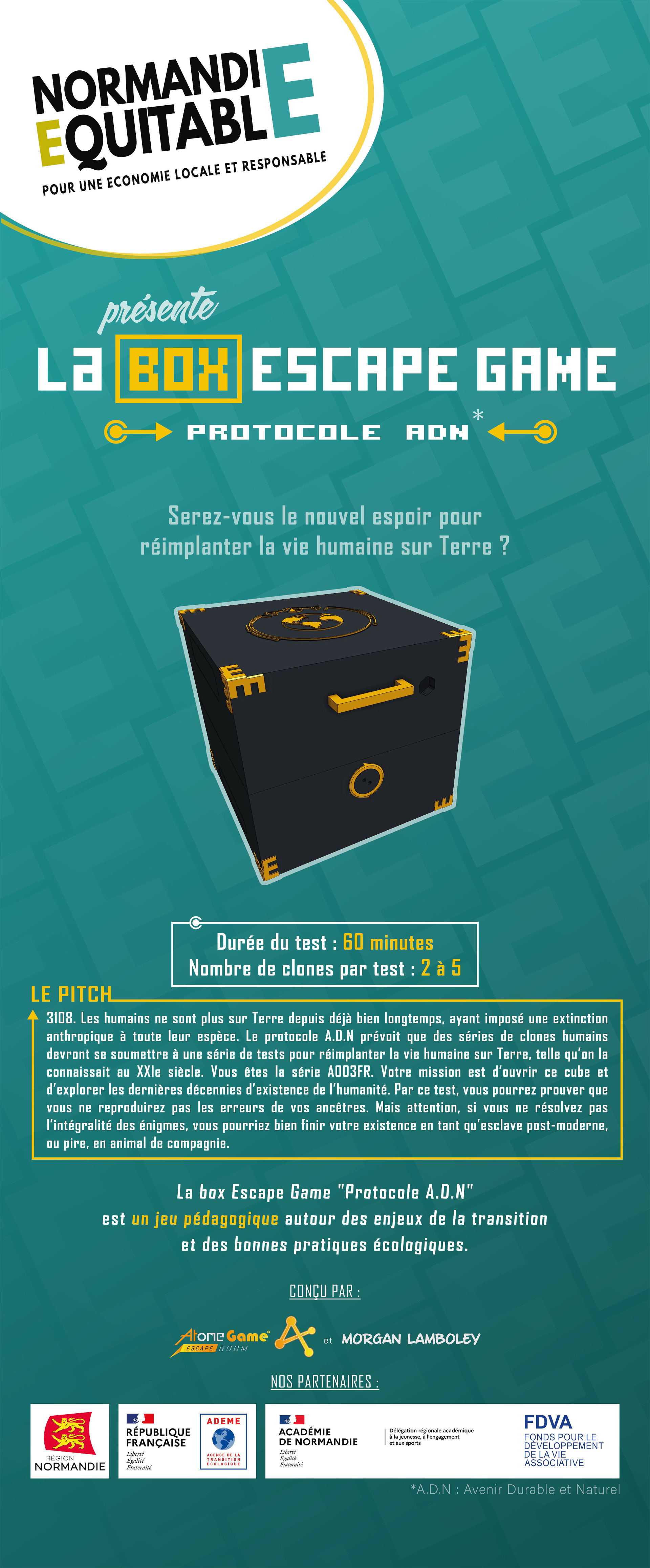 ESCAPE BOX PROTOCOLE ADN BY ATOME GAME ! - Escape Game à Caen